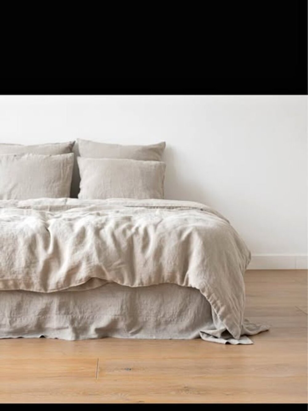 Pottery Barn Queen Grey BELGIAN FLAX LINEN flange Duvet Cover & 2 Standard Shams